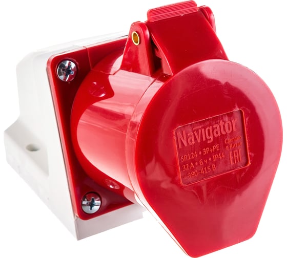 Розетка Navigator 14 298 NCA-SR124-32-380 стационарная наружная 32А 3P+PE IP44 14298