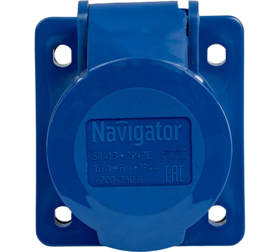 Розетка Navigator 14 312 NCA-SR413-16-220 стационарная скрытая 16А 2P+PE IP44 14312