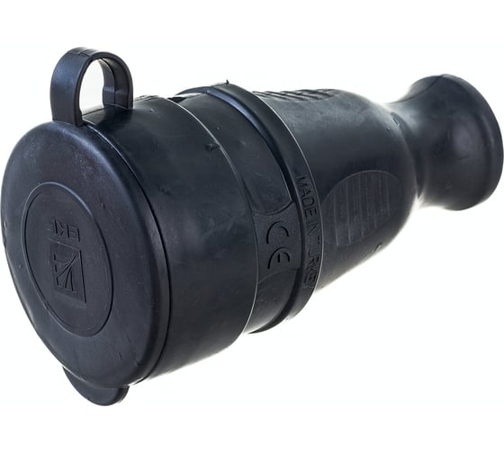Каучуковая переносная розетка с защитной крышкой EKF, 230В 2P+PE 16A IP44 PRO RPS-012-16-230-44-r