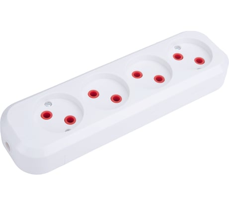 Колодка Navigator 61 587 NCA-BL01-04-X-WH, 4 гнезда, без заземления, АБС-пластик 61587