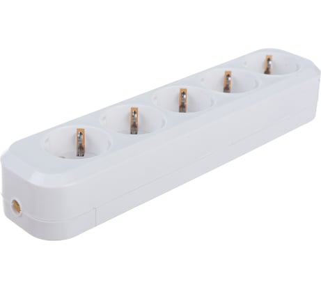 Колодка Navigator 61 588 NCA-BL01-05-E-WH, 5 гнезд, с заземлением, АБС-пластик 61588