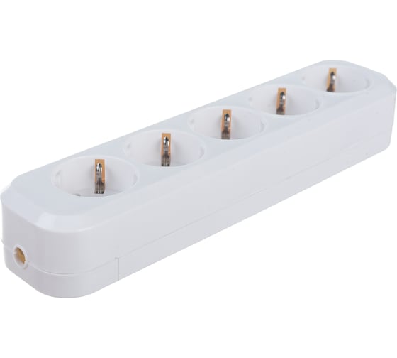 Колодка Navigator 61 588 NCA-BL01-05-E-WH, 5 гнезд, с заземлением, АБС-пластик 61588