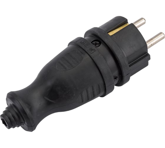 Каучуковая прямая вилка EKF, 230В 2P+PE 16A IP44 PRO RPS-011-16-230-44-r