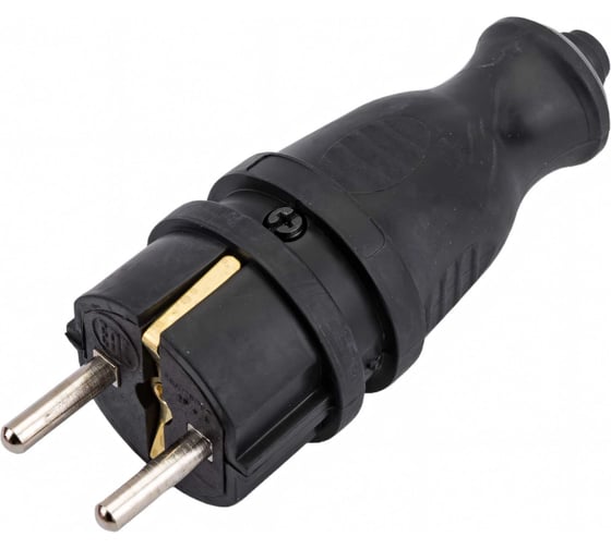 Каучуковая прямая вилка EKF, 230В 2P+PE 16A IP44 PRO RPS-011-16-230-44-r