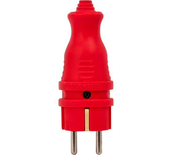 Красная каучуковая прямая вилка EKF, 230В 2P+PE 16A IP44 PRO RPS-011-16-230-44-rr