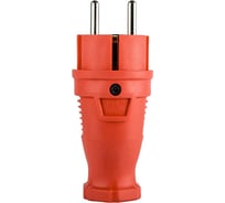 Вилка прямая Рыжая такса ВЛКП каучук 2P+PE 230V 16А IP44 оранжевая ВЛКП-2745
