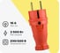 Вилка прямая Рыжая такса ВЛКП каучук 2P+PE 230V 16А IP44 оранжевая ВЛКП-2745 1