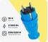 Вилка прямая Рыжая такса ВЛКП каучук 2P+PE 230V 16А IP44 синяя ВЛКП-2752 1