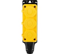 Розетка Рыжая такса РЗК-03 (колодка) трехместная с крышкой каучук 2P+PE 230V 16А IP54 желтая РЗК03-2844