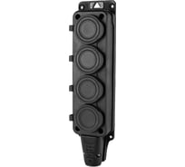 Розетка Рыжая такса РЗК-04 (колодка) четыхместная с крышкой каучук 2P+PE 230V 16А IP54 РЗК04-2707