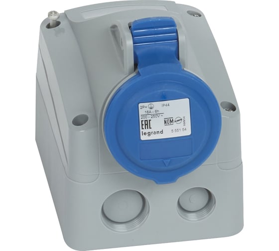 Розетка накладная Legrand 16А 2К+З 230 В IP 44 090167 1