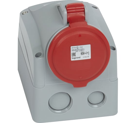 Розетка накладная Legrand 32 А 3К+H+З 380 В IP 44 090162 1