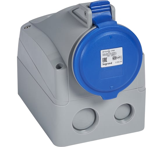 Розетка накладная Legrand P17 Tempra Pro IP 44 200/250 В~ 32 A 3К+Н+З 555256 1