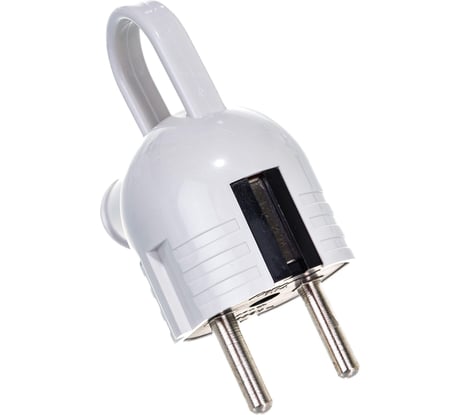 Вилка Lezard с заземлением с ручкой бел. с черным 715-0203-602