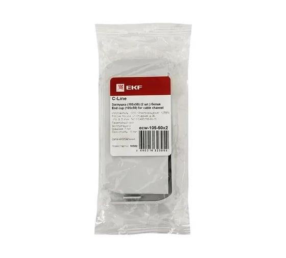 Заглушка EKF C-Line, 105х50, 2 штуки, белый ecw-105-50x2