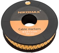 Кабельный маркер NIKOMAX, цифра "9", желтый, 500шт. NMC-CMR-9-YL-500