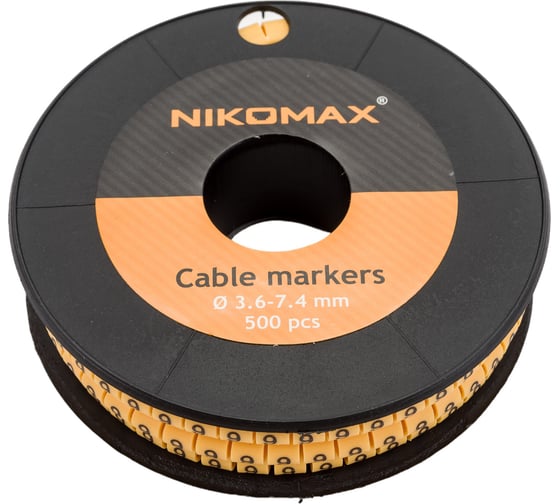 Кабельный маркер NIKOMAX, цифра "9", желтый, 500шт. NMC-CMR-9-YL-500 1