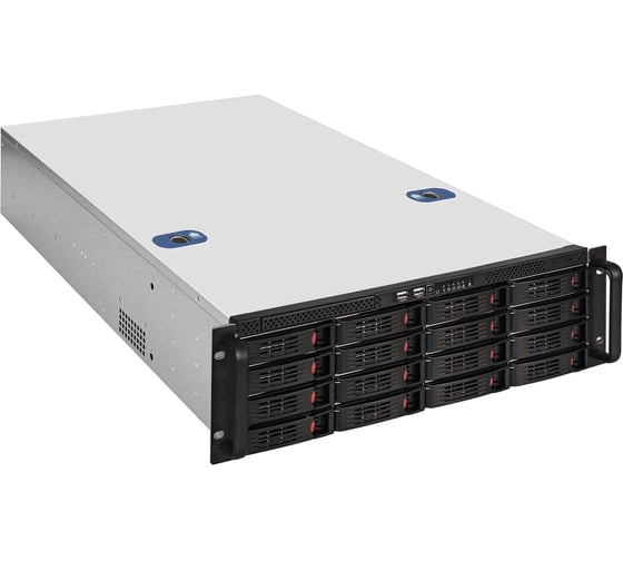 Серверный корпус ExeGate Pro 3U660-HS16 RM 19", высота 3U, глубина 660, БП 2U-500ADS, 16xHotSwap, USB 281299 1