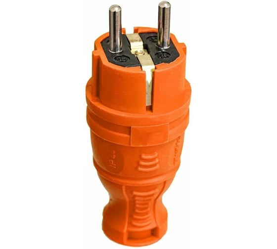 Вилка прямая TOKOV ELECTRIC с заземлением, IP44, каучук, оранжевый TKE-C10-KV-Z 1