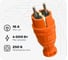 Вилка прямая TOKOV ELECTRIC с заземлением, IP44, каучук, оранжевый TKE-C10-KV-Z 1