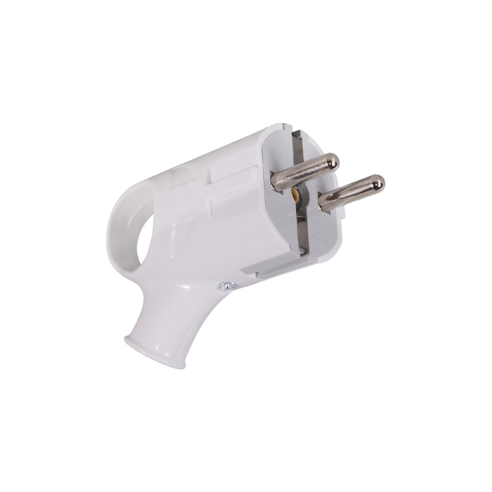 Вилка угловая с ушком Вихрь с/з, белая 16А 250В 73/12/1/2 - выгодная ...