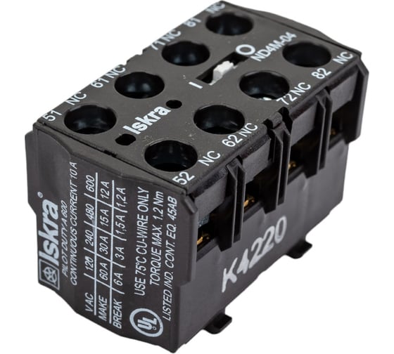Блок-контакт Iskra для миниконтакторов ND4M-04 УТ-00019719