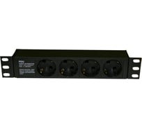 Горизонтальный блок розеток для 10" шкафов Hyperline, SHE10-4SH-IEC, 4 розетки Schuko, 10А 255009
