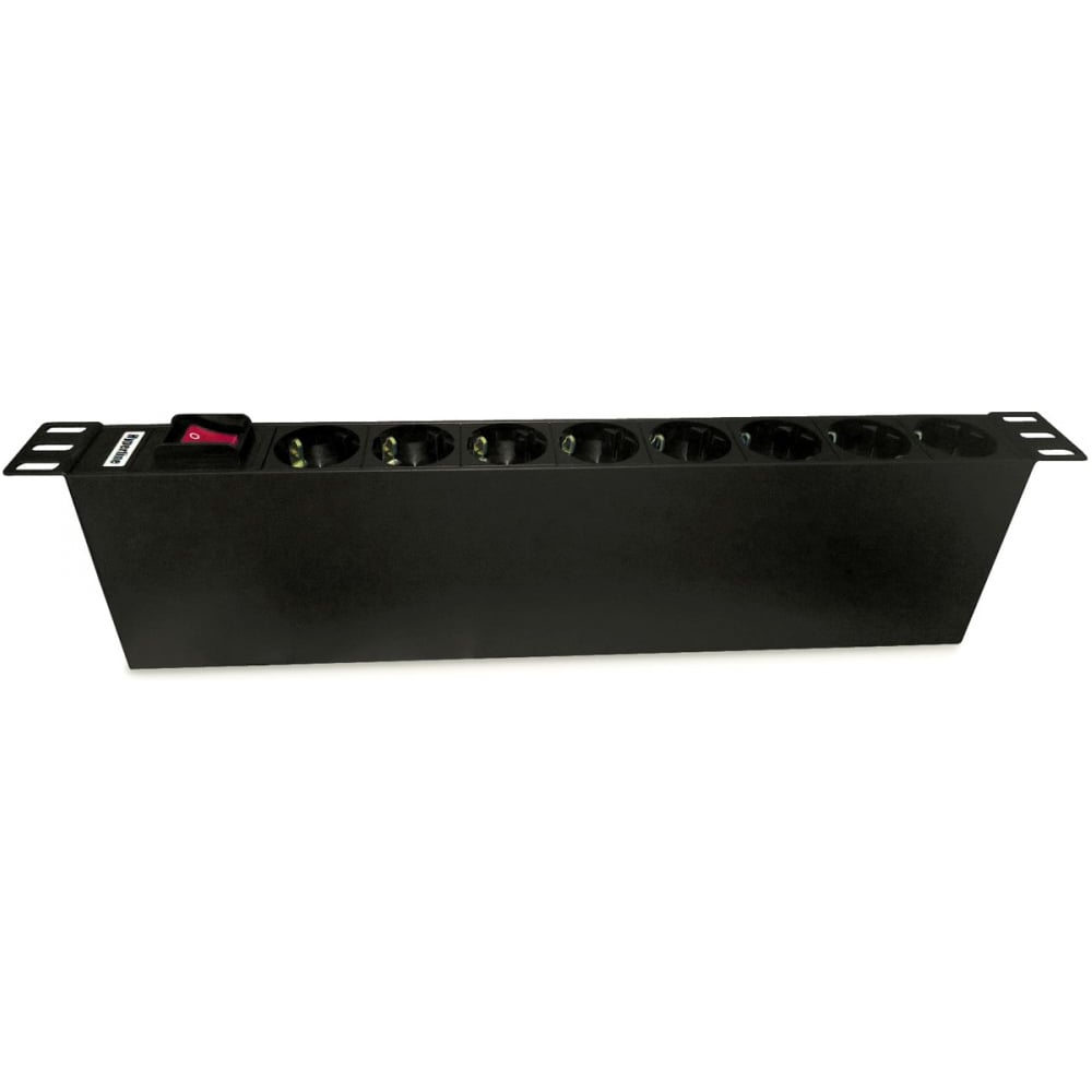Блок розеток для 19" шкафов Hyperline, SHT19-8SH-S-IEC горизонтальный ...