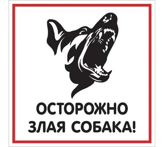 Табличка Контур Лайн Осторожно злая собака 200x200 12FC3303 1
