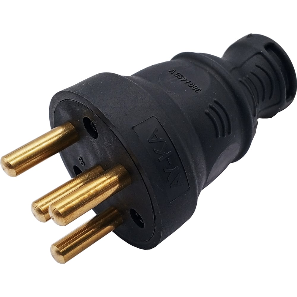 Вилка прямая каучук AY-KA 3Р+Е 25А IP44 черный 5611500 - выгодная цена ...