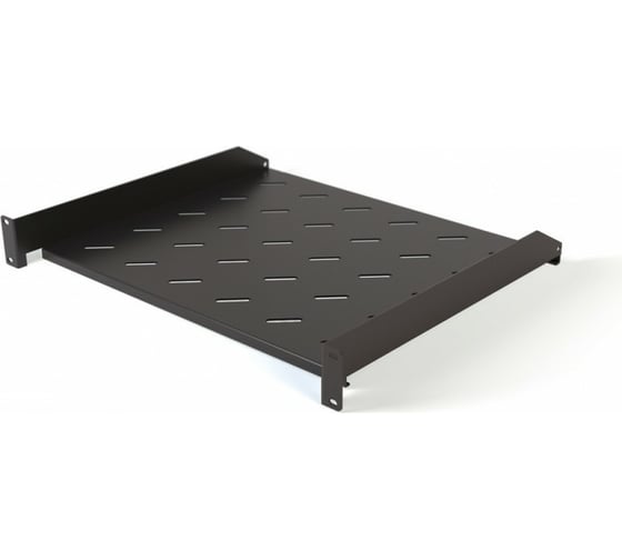 Угловая полка Hyperline TAL3-1U-250-RAL9005 с перфорацией 19, 1U, ширина 440 мм 431067 1