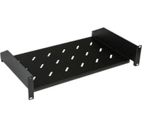 Угловая полка Hyperline TAL3-2U-300-RAL9005 с перфорацией 19, 2U, ширина 440 мм 431394