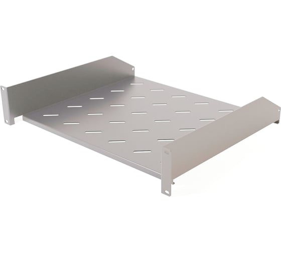 Угловая полка Hyperline TAL3-1U-250-RAL7035 с перфорацией 19, 1U, ширина 440 мм 433683