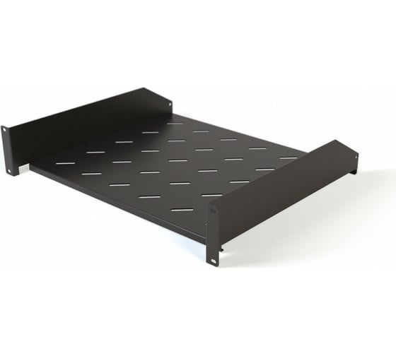 Угловая полка Hyperline TAL3-2U-400-RAL9005 с перфорацией 19, 2U, ширина 440 мм 431072