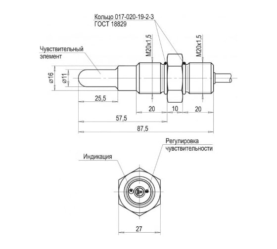 Емкостной датчик ТЕКО CSN E54S8-25G-N-L-C-5 07-00032743