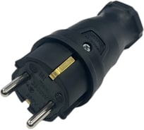 Вилка каучуковая серии iCONNECT 16А IP44 (модель ВК) цвет черный iTOK i-KI-KV-ICONNECT-1PEN-IP44-BLACK