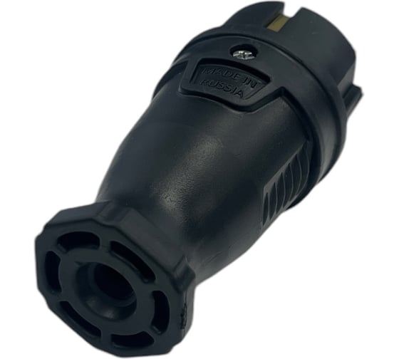 Вилка каучуковая серии iCONNECT 16А IP44 (модель ВК) цвет черный iTOK i-KI-KV-ICONNECT-1PEN-IP44-BLACK