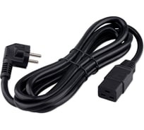 Кабель питания Cablexpert (RU) Schuko-C19, 3x2.5мм2, 16A, с заземлением, медь, 3м, черный, пак, PC-S22-C19-2.5-3M