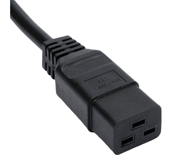 Кабель питания Cablexpert (RU) Schuko-C19, 3x2.5мм2, 16A, с заземлением, медь, 3м, черный, пак, PC-S22-C19-2.5-3M