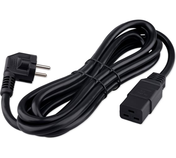 Кабель питания Cablexpert (RU) Schuko-C19, 3x2.5мм2, 16A, с заземлением, медь, 3м, черный, пак, PC-S22-C19-2.5-3M