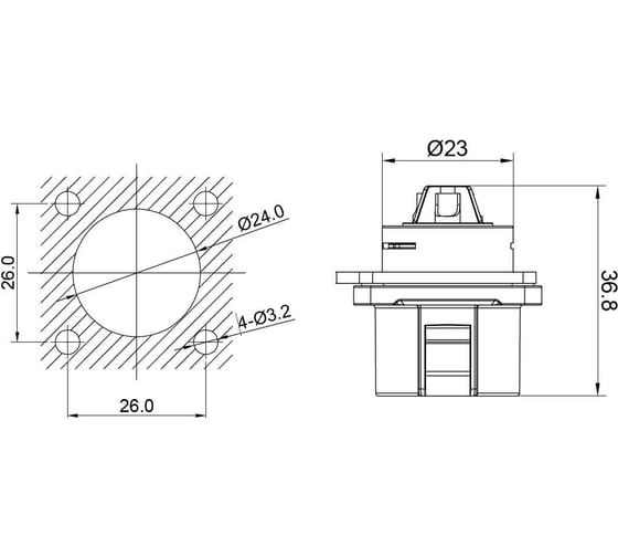 Разъем промышленный TTAF Elektronik 12-полюсный 250V 20A розетка в панель IP65/IP67 TT30-12F-PE-01-001