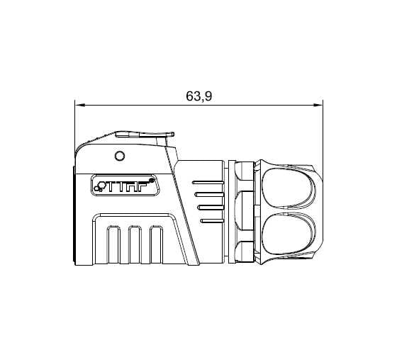 Разъем промышленный TTAF Elektronik 4-полюсный 500V 30A вилка на кабель IP65/IP67 TT30-04M-SX-01-001