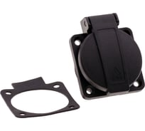 Розетка встраиваемая INPIN 16A 220V 2P+E IP54 подключение сзади 50х50 черная CA105BK