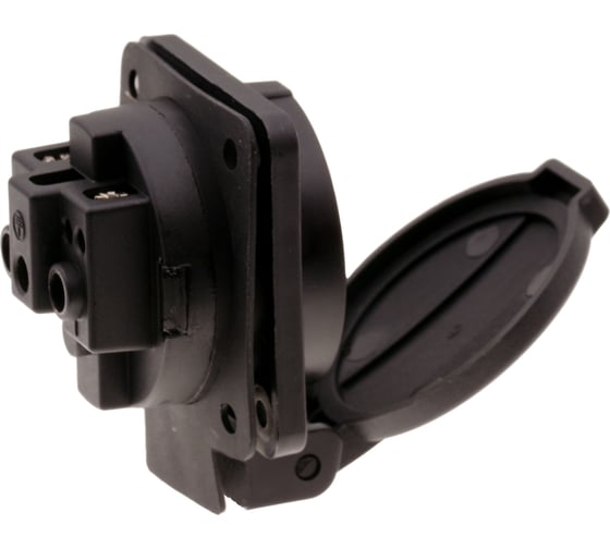 Розетка встраиваемая INPIN 16A 220V 2P+E IP54 подключение сзади 50х50 черная CA105BK