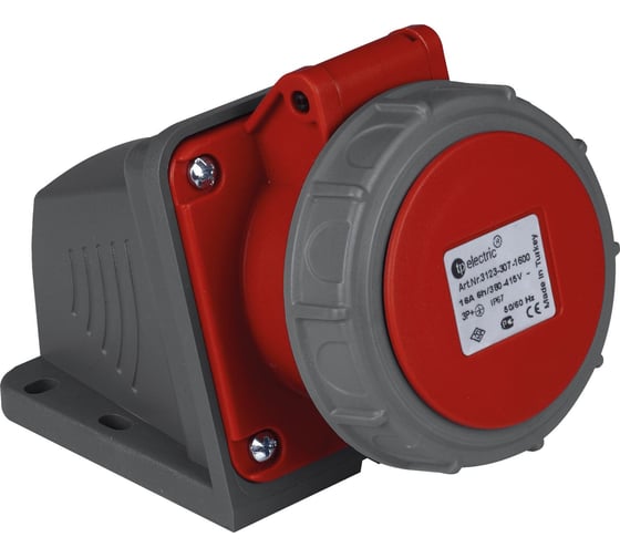 Розетка кабельная настенная TP Electric зажимные контакты 32А/400В/3P+N+E/IP67 3108-307-1600