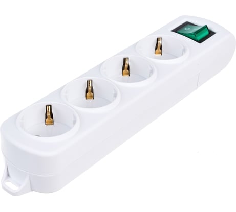 Колодка Lezard LETITIA с заземлением 4 входа с выключателем 721-0400-402