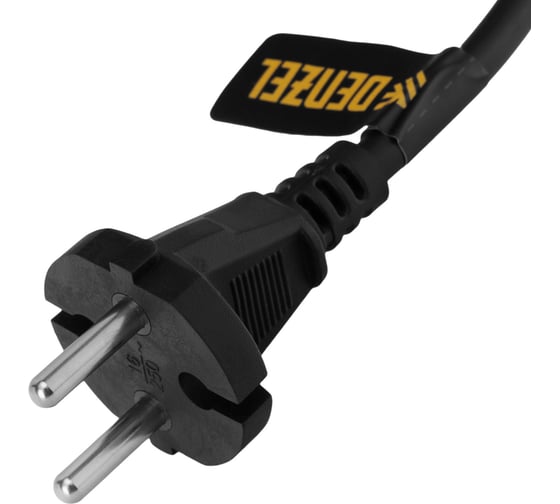 Шнур сетевой Denzel Energy Series, ПВС, 1,5 м, 2х1 мм, с неразборной вилкой, черный 37661