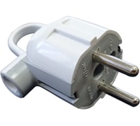 Пластиковая вилка Bull с заземлением UPS с ручкой белая 11103