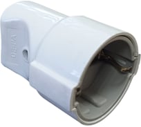 Пластиковая розетка Bull с заземлением белая 11102