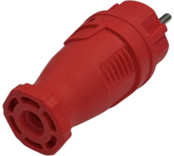 Вилка каучуковая iTOK серии iCONNECT 16А IP44 (модель ВК) цвет красный i-KI-KV-ICONNECT-1PEN-IP44-RED